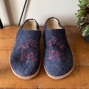 Ellen Degeneres Tillie Slip On Clogs 9.5 Blue Dog Embroidered Cottage Gorpcore